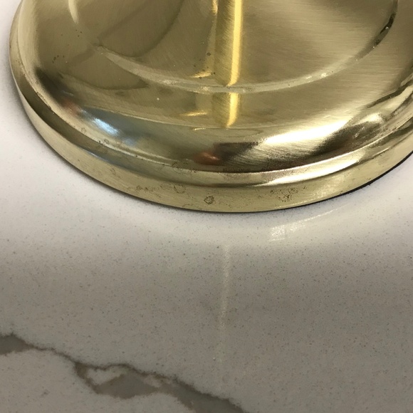 Retro Brass / Gold tone Metal Bathroom Hand Towel Counter Vanity Stand Hanger - Picture 3 of 10